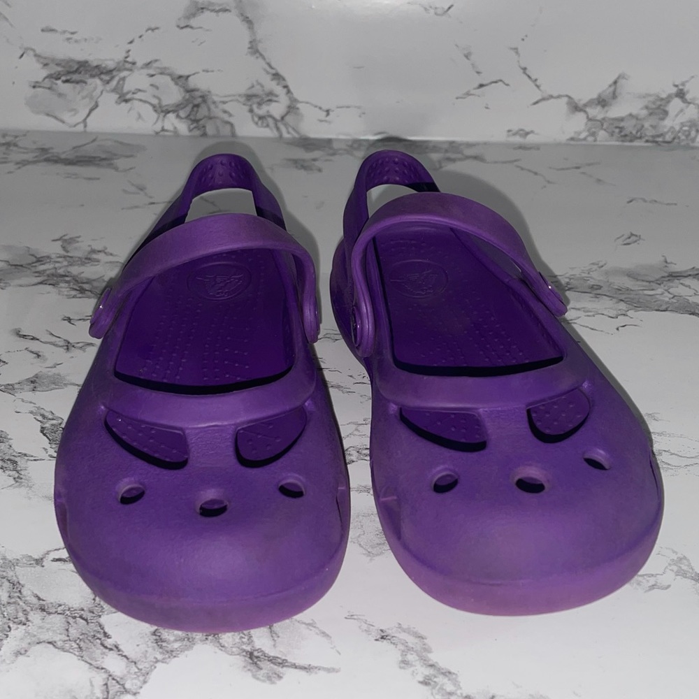 Toddler Mary Jane purple crocs
